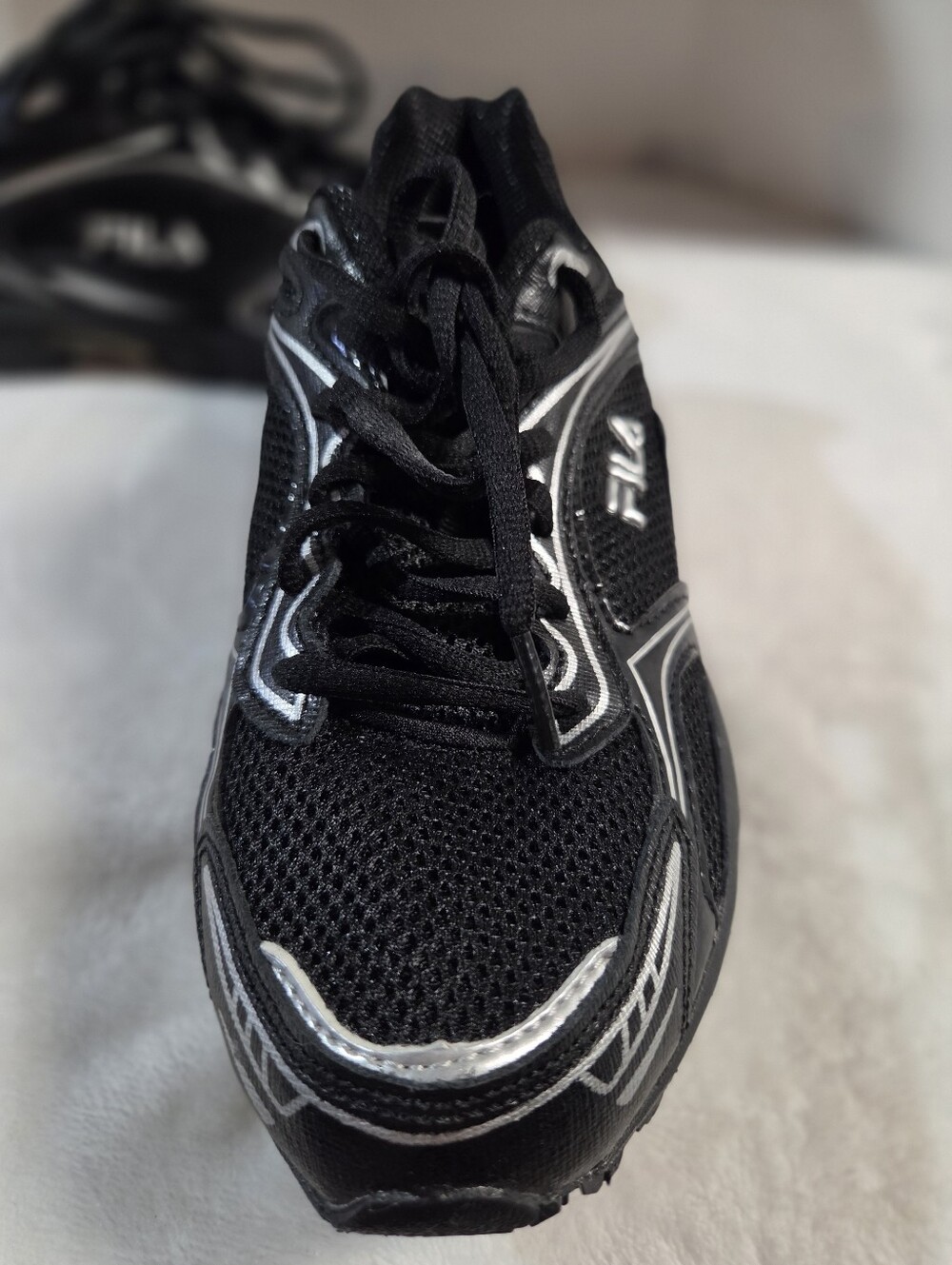 Fila Black Athletic Shoes with Silver Accents - Picture 5 of 11